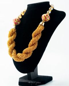 Krobo Beads from Ghana | Gold color | Free USA Shipping